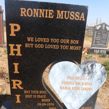 PHIRI Ronnie Mussa 1976-2009