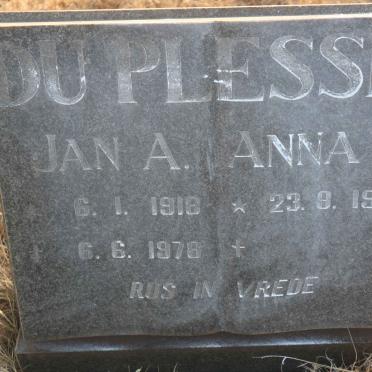 PLESSIS Jan A., du 1918-1978 &amp; Anna M. 1928-