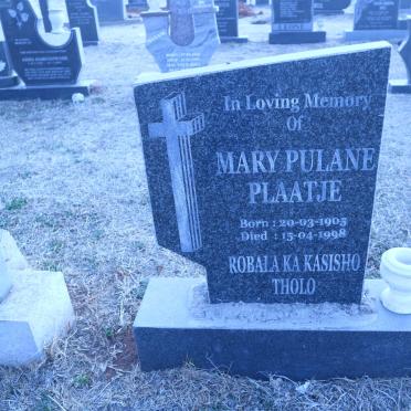 PLAATJE Mary Pulane 1905-1998