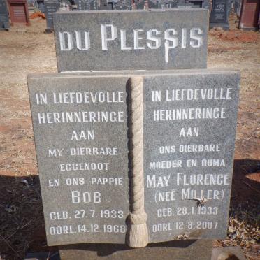 PLESSIS Bob, du 1933-1968 &amp; May Florence MILLER 1933-2007