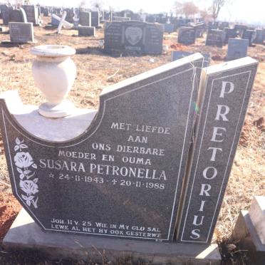 PRETORIUS Susara Petronella 1943-1988