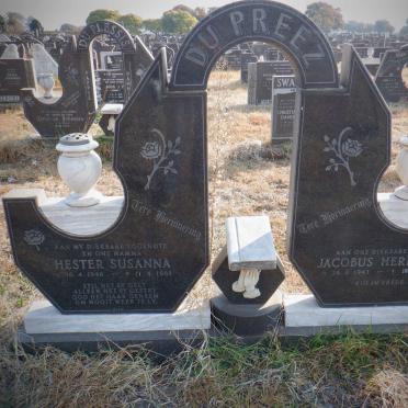 PREEZ Jacobus Herklaas, du 1943-2002 &amp; Hester Susanna 1946-1985