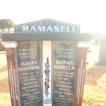 RAMASELI Zacharia Rankaiseng 1944-1997 &amp; Seipati Rebecca 1950-2017