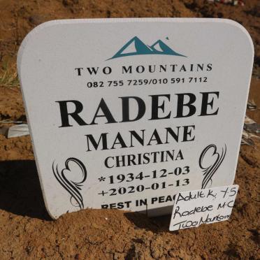 RADEBE Manane Christina 1934-2020
