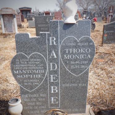 RADEBE Mantombi Sophie 1914-1996 :: RADEBE Thoko Monica 1948-2014