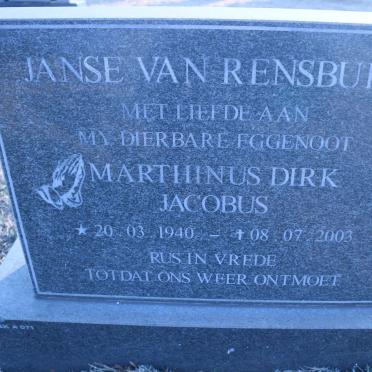 RENSBURG Marthinus Dirk Jacobus, Janse van 1940-2003