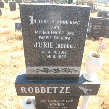 ROBBETZE Jurie 1916-1982 &amp; Gwen 1924-1990
