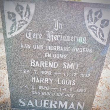 SAUERMAN Barend Smit 1928-1972 :: SAUERMAN Harry Louis 1926-1982