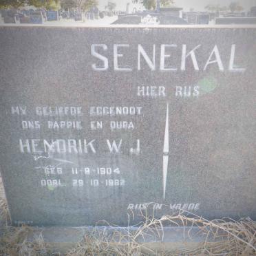 SENEKAL Hendrik W.J. 1904-1982