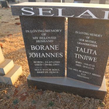 SELAI Borane Johannes 1944-1993 &amp; Talita Tinjiwe 1948-2018