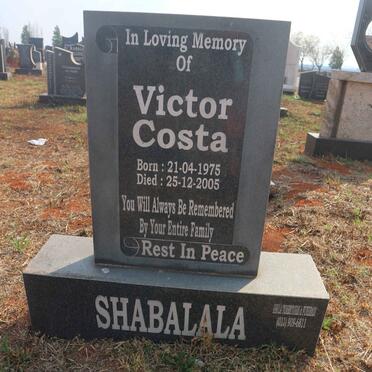 SHABALALA Victor Costa 1975-2005 