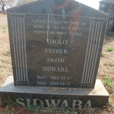 SIDWABA Tholo Esther Nkosi Sidwaba 1942-2004 