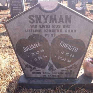 SNYMAN Christo 1964-1988 :: SNYMAN Juliana 1970-1988