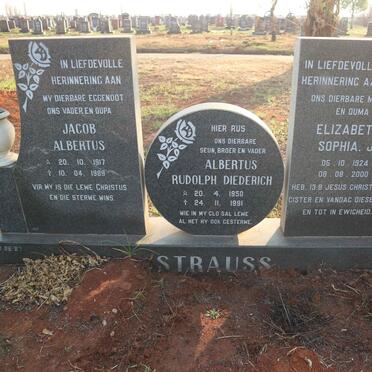 STRAUSS Jacob Albertus 1917-1989 &amp; Elizabeth Sophia J. 1924-2000 :: STRAUSS Albertus Rudolph Diederick 1950-1991