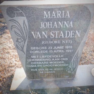 STADEN Maria Johanna, van nee NEL 1915-1997