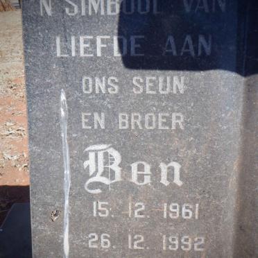 SWART Ben 1961-1992 :: SWART Deon 1962-2019