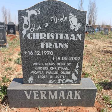 VERMAAK Christiaan Frans 1970-2007