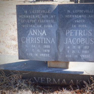 VERMAAK Petrus Jacobus 1912-1983 &amp; Anna Christina 1905-1979