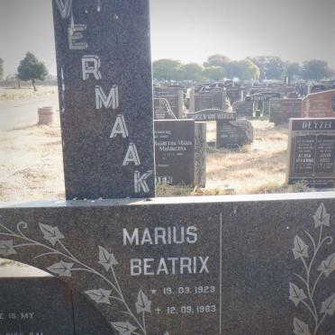 VERMAAK Marius Beatrix 1923-1983
