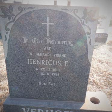 VERHOEVEN Henricus F. 1919-1986