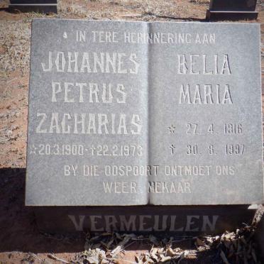 VERMEULEN Johannes Petrus Zacharias 1900-1973 &amp; Belia Maria 1916-1997