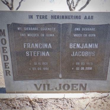 VILJOEN Benjamin Jacobus 1925-2008 &amp; Francina Stefina 1931-1991