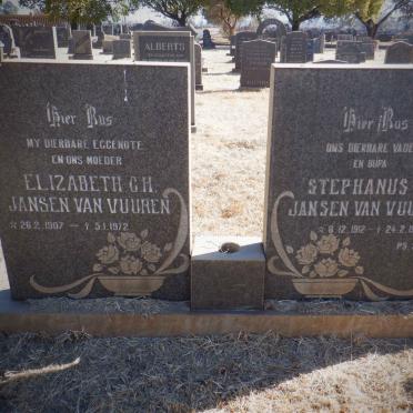 VUUREN Stephanus P., Jansen van 1912-1973 &amp; Elizabeth G.H. 1907-1972