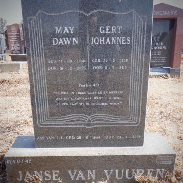 VUUREN Gert Johannes, Janse van 1940-2013 &amp; May Dawn 1938-2005