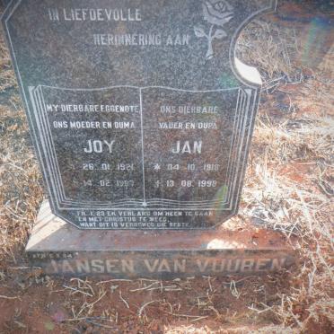 VUUREN Jan, Jansen van 1918-1998 &amp; Joy 1921-1997