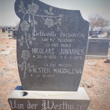 WESTHUIZEN Nicolaas Johannes, van der 1930-1978 &amp; Hester Magdalena 1932-