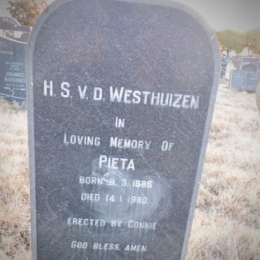 WESTHUIZEN H.S., v.d. 1886-1980