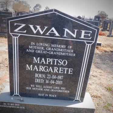 ZWANE Mapitso Margarete 1917-2003