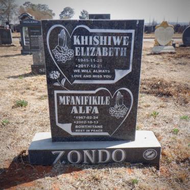 ZONDO Khishiwe Elizabeth 1945-2017 :: ZONDO Mfanifikile Alfa 1967-2002
