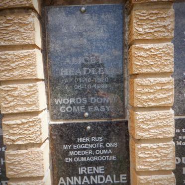 KRUGER ?vorw 196?-1990 &amp; Alice HEADLEY 1920-1994 :: ANNANDALE Irene nee ROLF 1940-2008