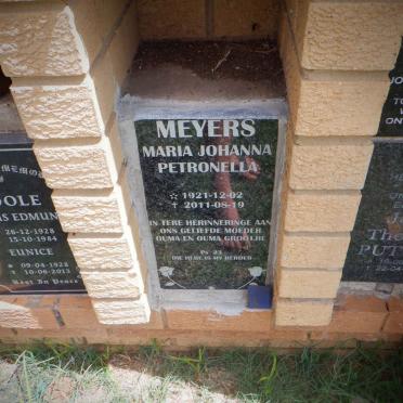 MEYERS Maria Johanna Petronella 1921-2011 
