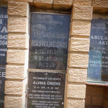 MASWANGANYI Dingaan 1950-2008 :: OWENS Alvina 1919-2007