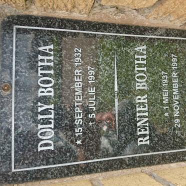 BOTHA Renier 1937-1997 &amp; Dolly 1932-1997