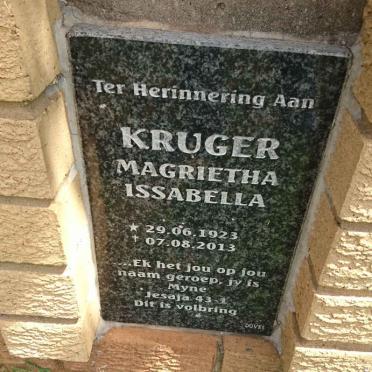 KRUGER Magrietha Issabella 1923-2013 