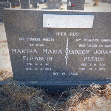 ? Gideon Johannes Petrus 1906-1983 &amp; Martha Maria Elizabeth 1917-2004