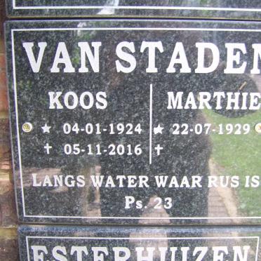 STADEN Koos 1924-2016 &amp; Marthie 1929-