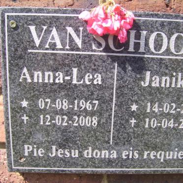SCHOOR Anna-Lea, van 1967-2008 :: VAN SCHOOR Janika 2002-2017