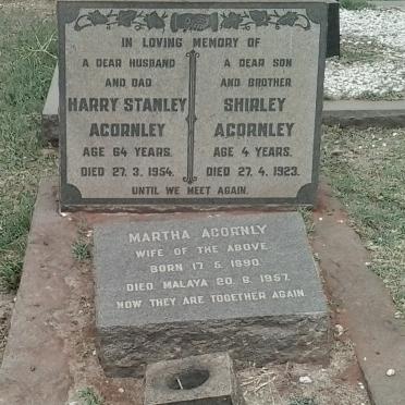 ACORNLEY Harry Stanley -1954 &amp; Martha 1890-1957 :: ACORNLEY Shirley -1923