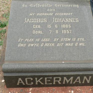 ACKERMAN Jacobus Johannes 1885-1957