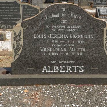ALBERTS Louis Jeremia Cornelius 1896-1960 &amp; Wilhelmina Aletta 1899-1981