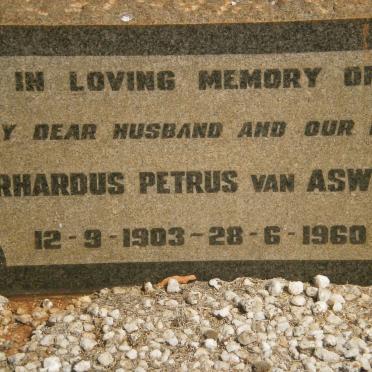 ASWEGEN Gerhardus Petrus, van 1903-1960