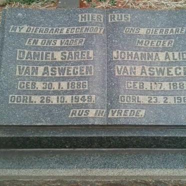 ASWEGEN Daniel Sarel, van 1886-1949 &amp; Johanna Alida 1885-1962