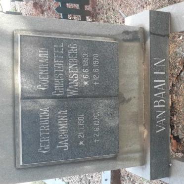 BAALEN Coenraad Christoffel Wansenberg, van 1893-1970 &amp; Gertruida Jacomina 1901-1970