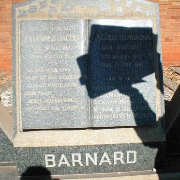 BARNARD Johannes Jacobus 1893-1953 &amp; Jacoba Hendrina BOSHOFF 1903-1967