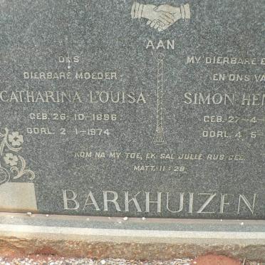 BARKHUIZEN Simon Hendrik 1890-1957 &amp; Catharina Louisa 1896-1974