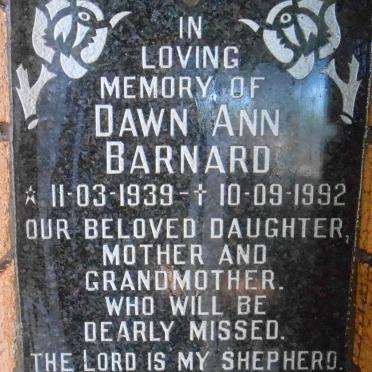 BARNARD Dawn Ann 1939-1992